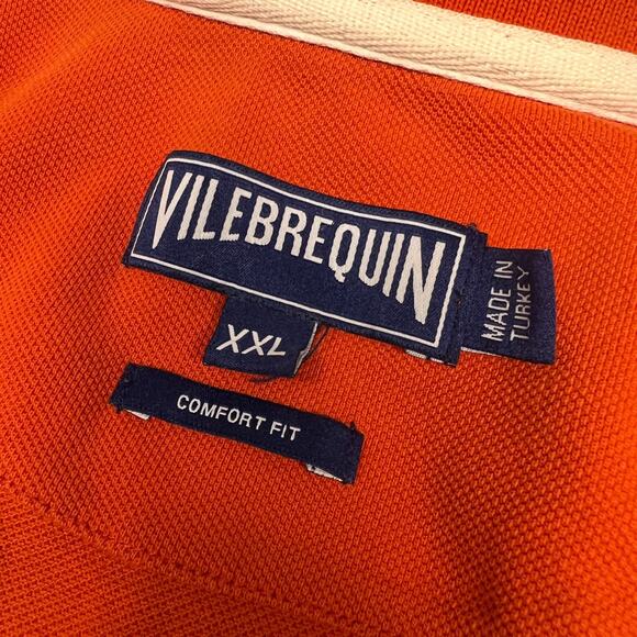 Vilebrequin Polo Shirt Mens XXL Orange Cotton Knit Classic Preppy Activewear - Picture 4 of 9